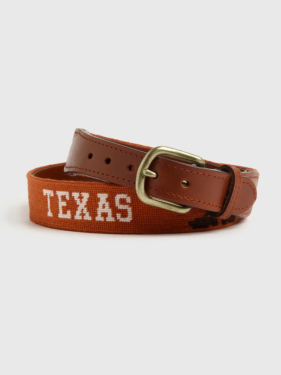 Smathers & Branson Men's University of Texas Life Needlepoint Belt | Saint Bernard