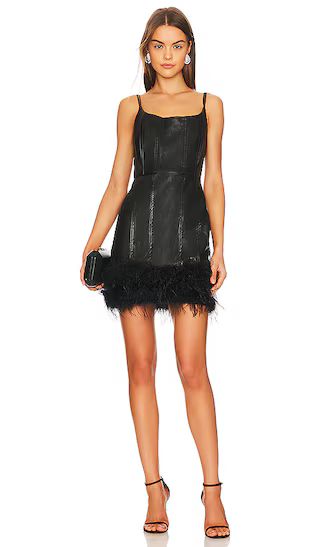 Lou Feather Dress in Black | Revolve Clothing (Global)