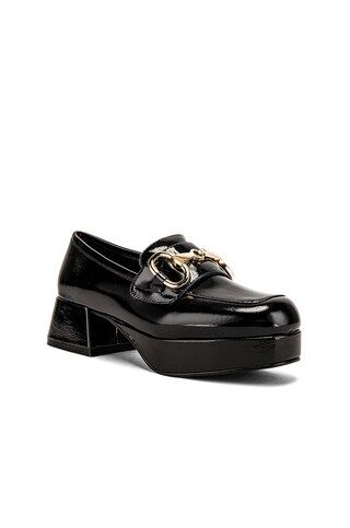 Jeffrey Campbell Student Loafer in Black Crinkle Patent from Revolve.com | Revolve Clothing (Global)