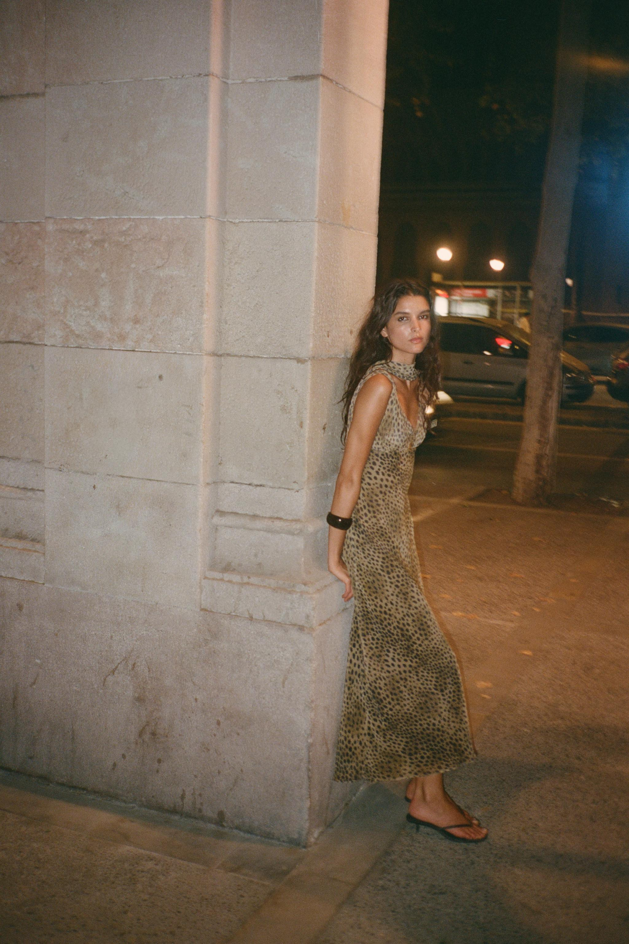 ANIMAL PRINT FOULARD DRESS | Zara US