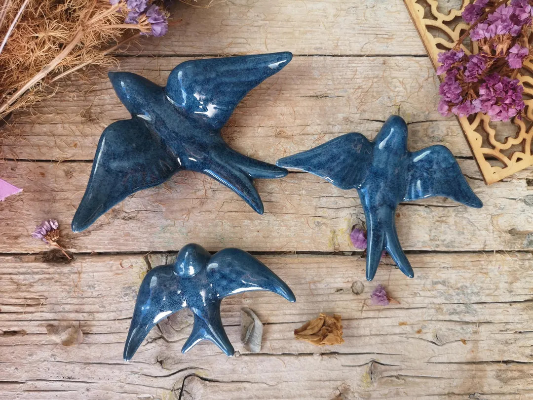 Portuguese Indigo Blue Ceramic Swallows, Portugal Pottery, Portugal Swallows, Keramik Portugal - ... | Etsy (Global)