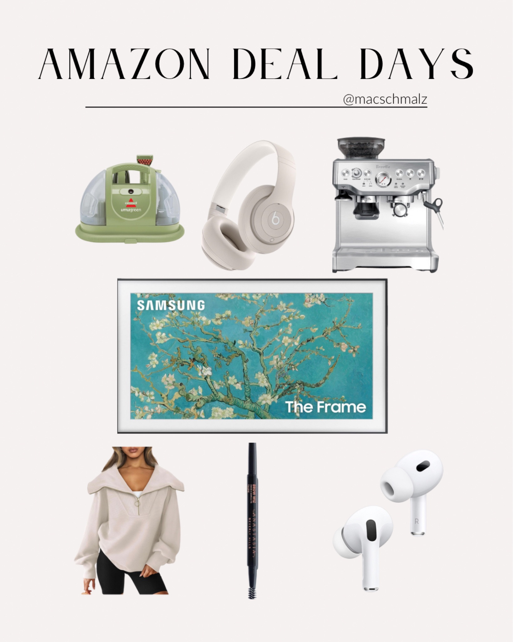 A few of my favorite deals from Amazon Deal Days! Cannot wait to finally snag the Samsung Frame tv. Last day! 

Pet cleaner, espresso machine, AirPods, beats headphones, brow pencil, neutral pullover half zip sweatshirt

#LTKsalealert #LTKxPrime #LTKstyletip
