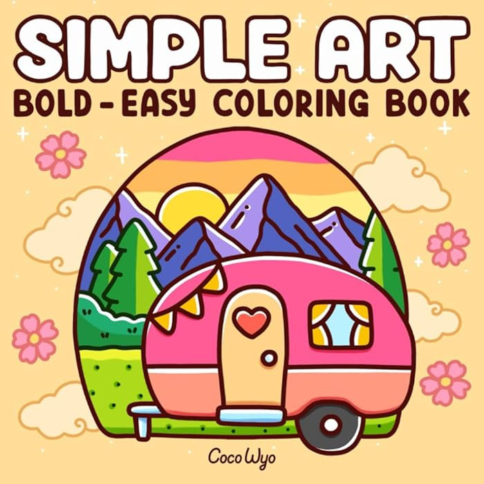 Simple Art: Coloring Book for Adults and Teens, Bold and Easy Designs for Relaxation with Minimal... | Amazon (US)