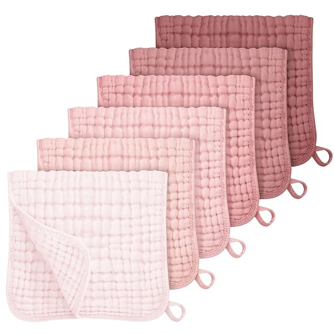 Looxii Muslin Burp Cloths 100% Cotton Muslin Cloths Large 20''x10'' Extra Soft and Absorbent 6 Pa... | Amazon (US)