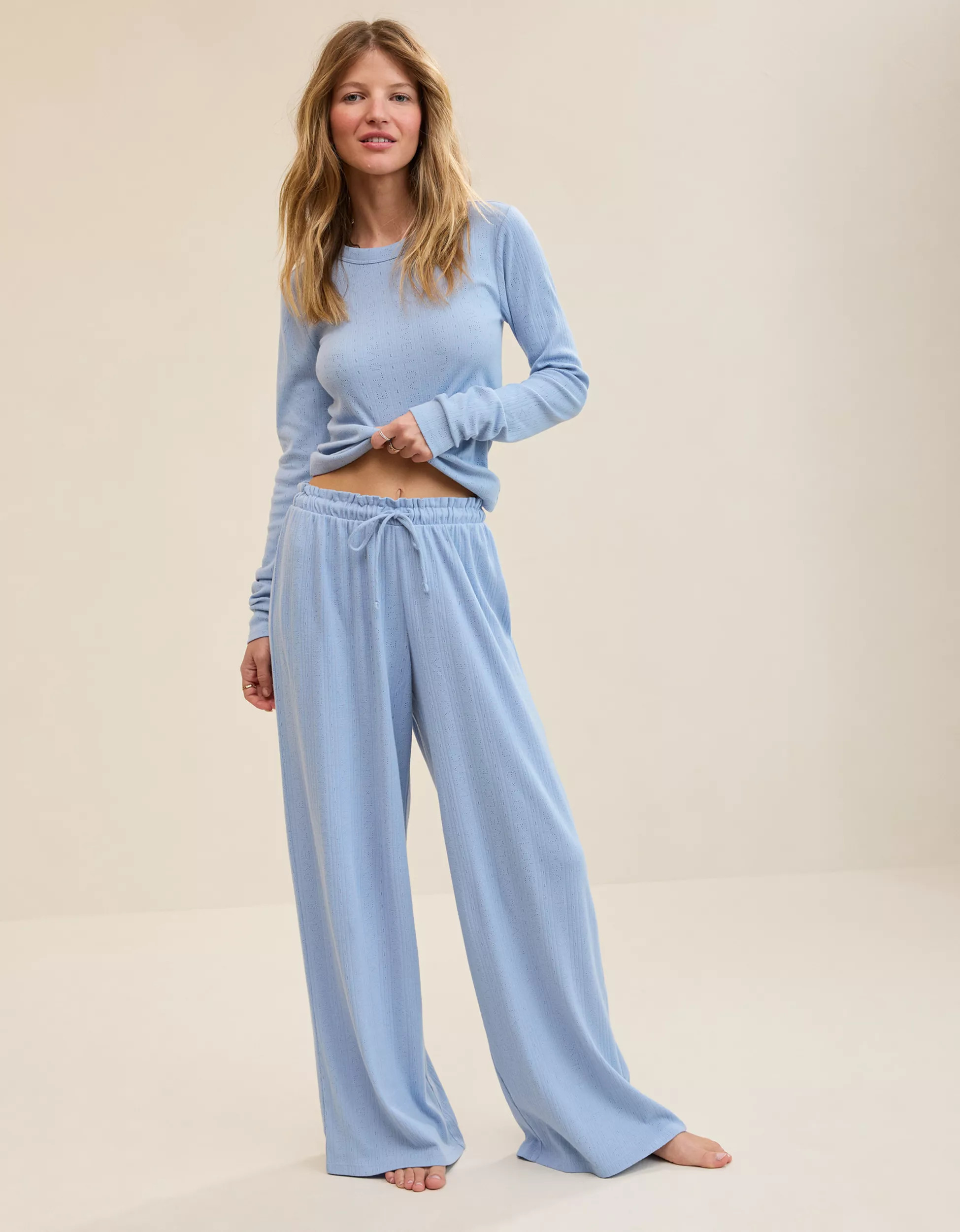 Aerie Off-Duty Pointelle Trouser PJ | Aerie