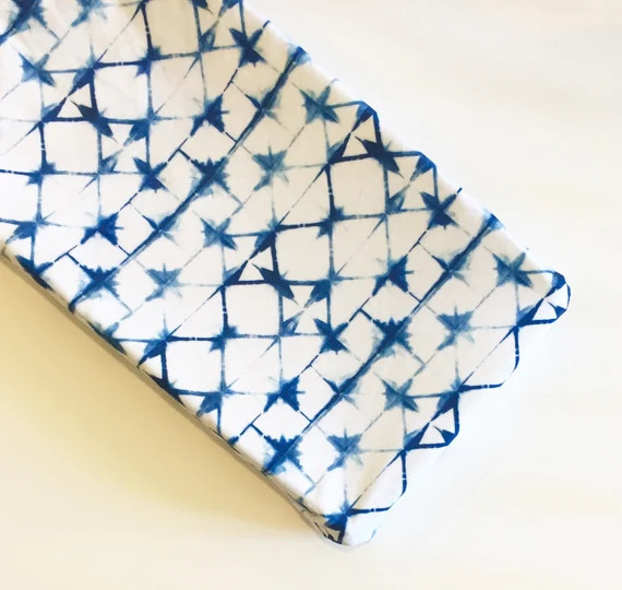 Shibori indigo minky changing pad cover - Japanese tie dye ink - navy blue cobalt - tribal waterc... | Etsy (US)