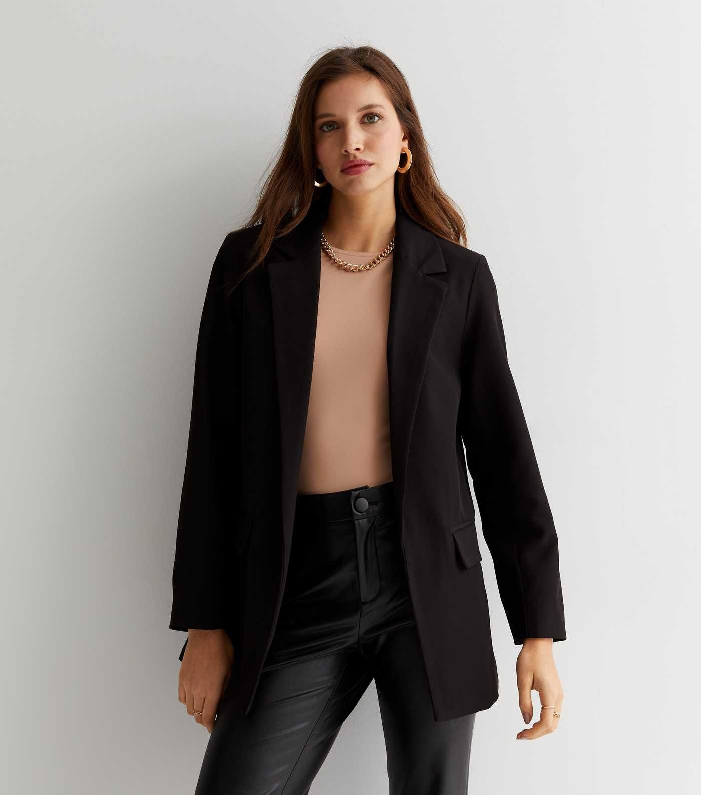 Black Long Sleeve Relaxed Fit Blazer
						
						Add to Saved Items
						Remove from Saved Item... | New Look (UK)