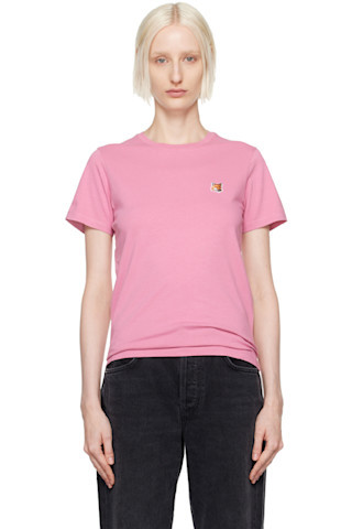Maison Kitsuné - Pink Fox Head Patch Regular T-shirt | SSENSE
