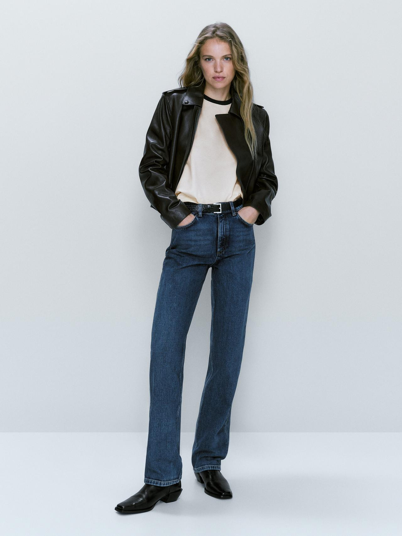 Sleeveless contrast T-shirt | Massimo Dutti US