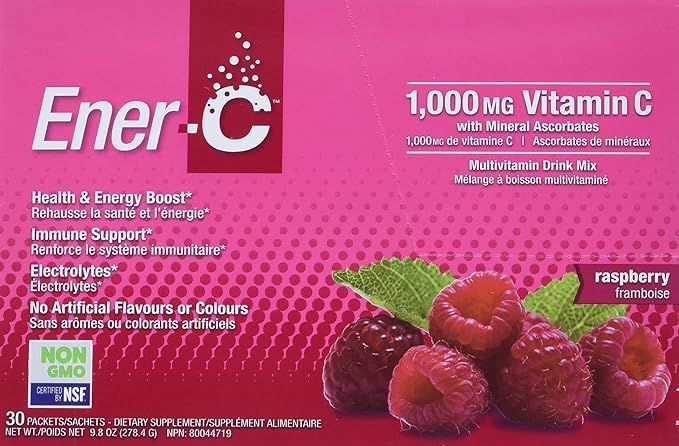 Ener-C 1,000 Mg Vitamin C Effervescent Drink Mix (raspberry), 30 Count | Amazon (CA)