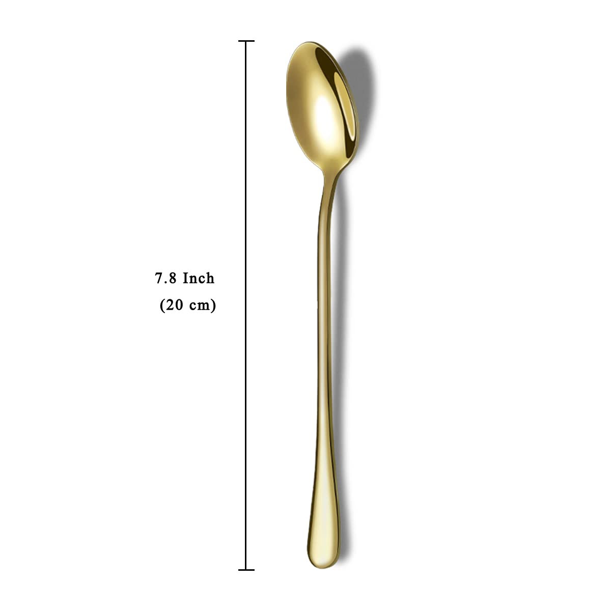 Premium Gold Stainless Steel Coffee & Tea Spoons - Set of 8 (Long Handle, Ice Cream, Cocktail) | Amazon (US)
