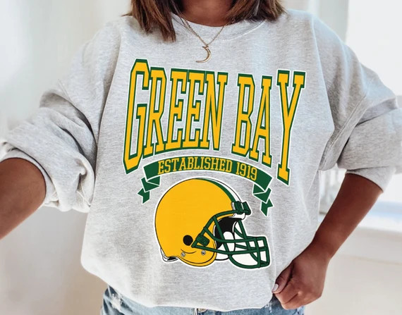 Green Bay Football Sweatshirt  Green Bay Football Crewneck - Etsy | Etsy (US)