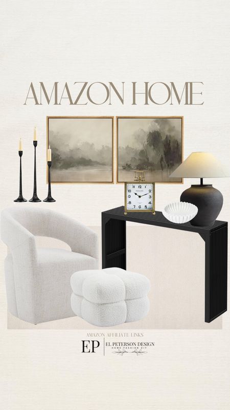 Artwork
Candles
Table clock
Console table
Ottoman
Accent chair
Fluted bowl
Table lamp

#LTKHome