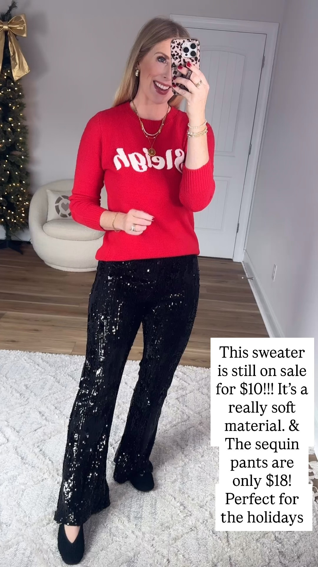 Walmart try on, time and tru, holiday outfit, Walmart fashion, red sleigh sweater, sequin pants

Small in both 

#LTKSaleAlert #LTKFindsUnder50 #LTKHoliday