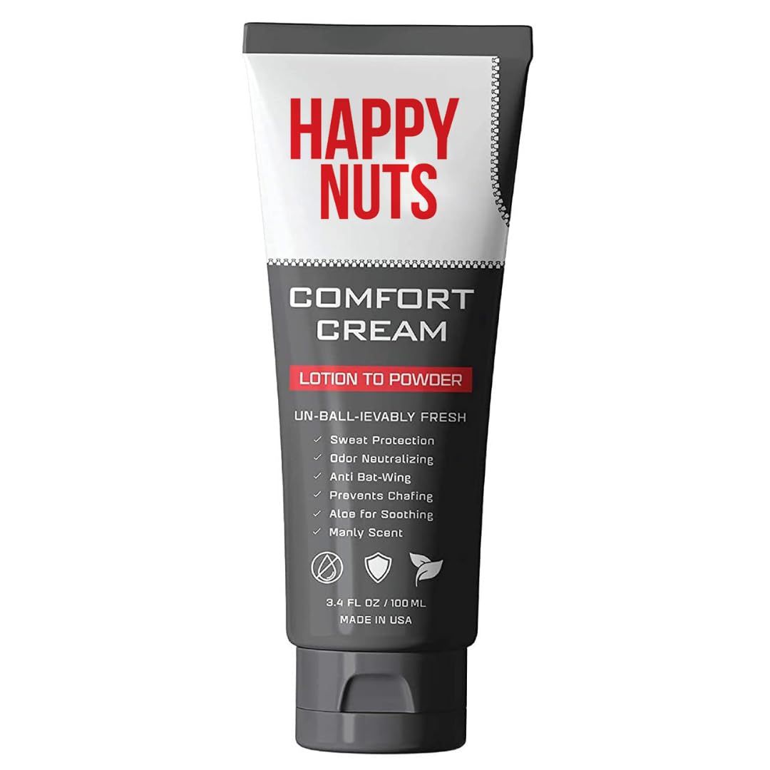 Happy Nuts Comfort Cream Deodorant For Men: Anti-Chafing Sweat Defense, Odor Control, Aluminum-Fr... | Amazon (US)