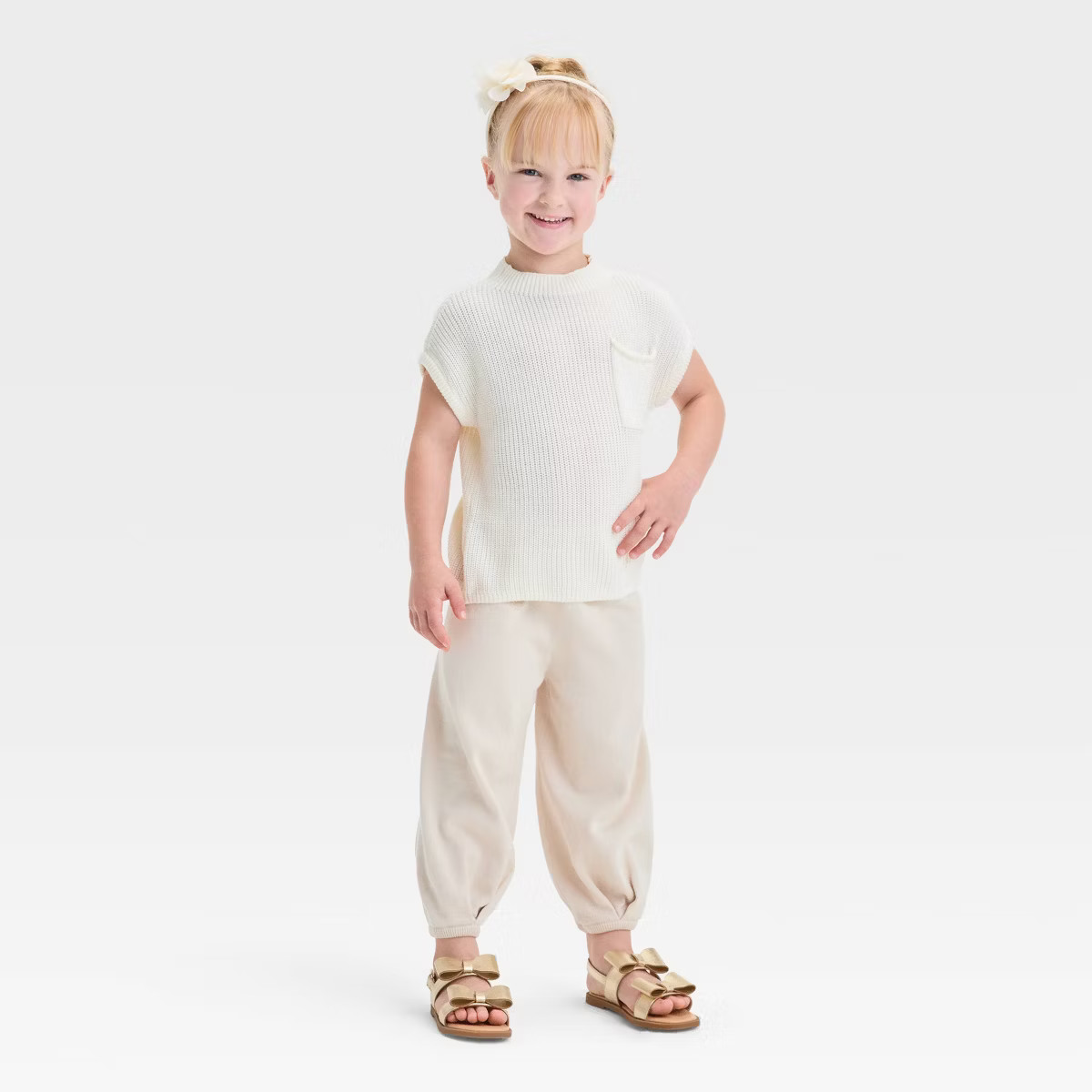 Grayson Mini Toddler Girls' Sweater Set - Beige | Target