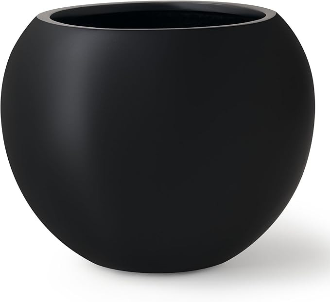 16" H x 20" D Premium Globo Fiberstone Round Planter with Drainage Hole, Smooth Finishes, Weather... | Amazon (US)
