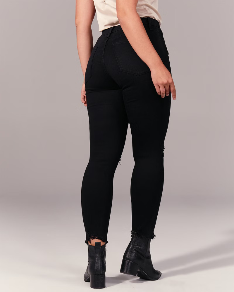 Ripped High Rise Super Skinny Ankle Jeans | Abercrombie & Fitch (US)