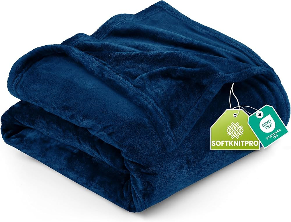 Utopia Bedding Fleece Blanket King Size Navy 300GSM Luxury Anti-Static Fuzzy Soft Microfiber Bed ... | Amazon (US)