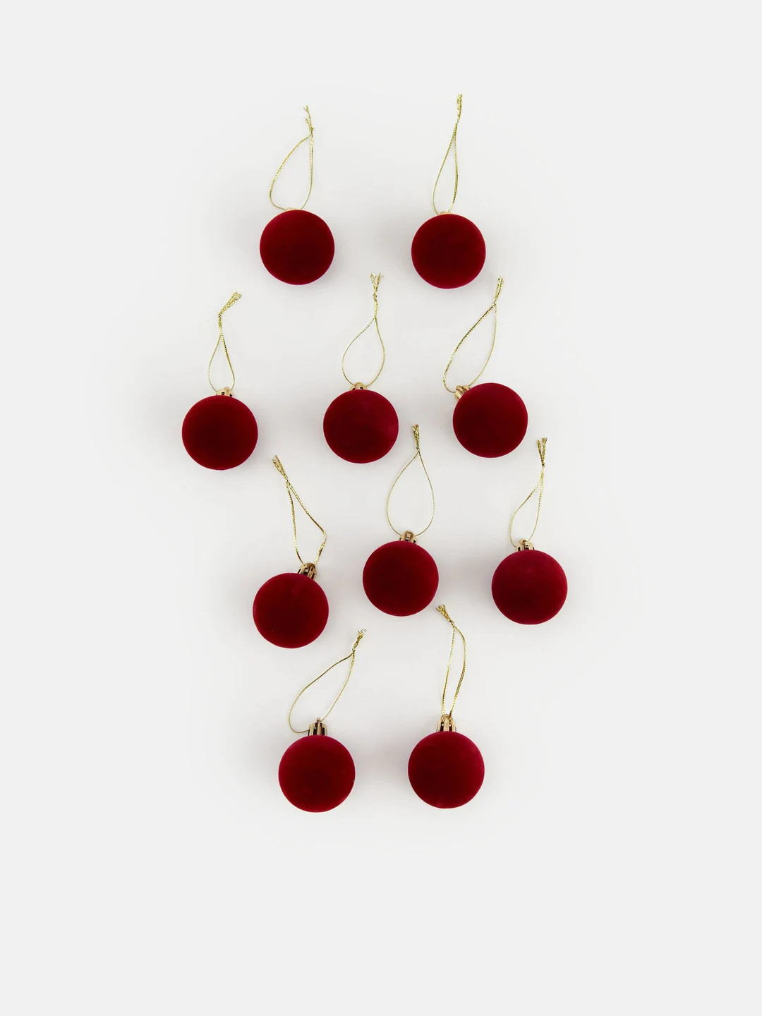 Set of 10 Velvet Christmas Tree Balls in Red 3.8cm Diameter - Etsy | Etsy (US)