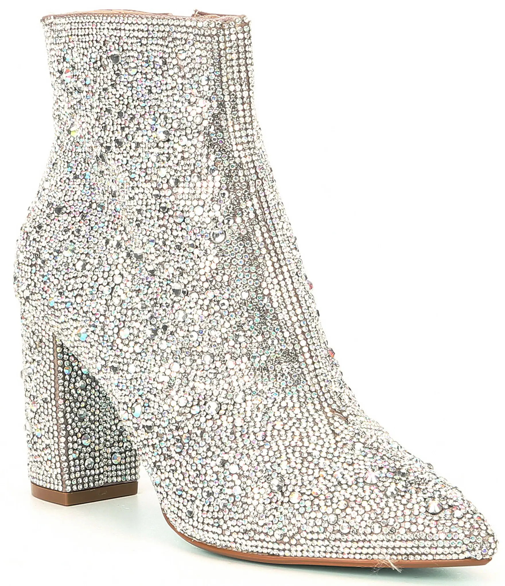Blue by Betsey Johnson Cady Rhinestone Embellished Block Heel Booties | Dillards