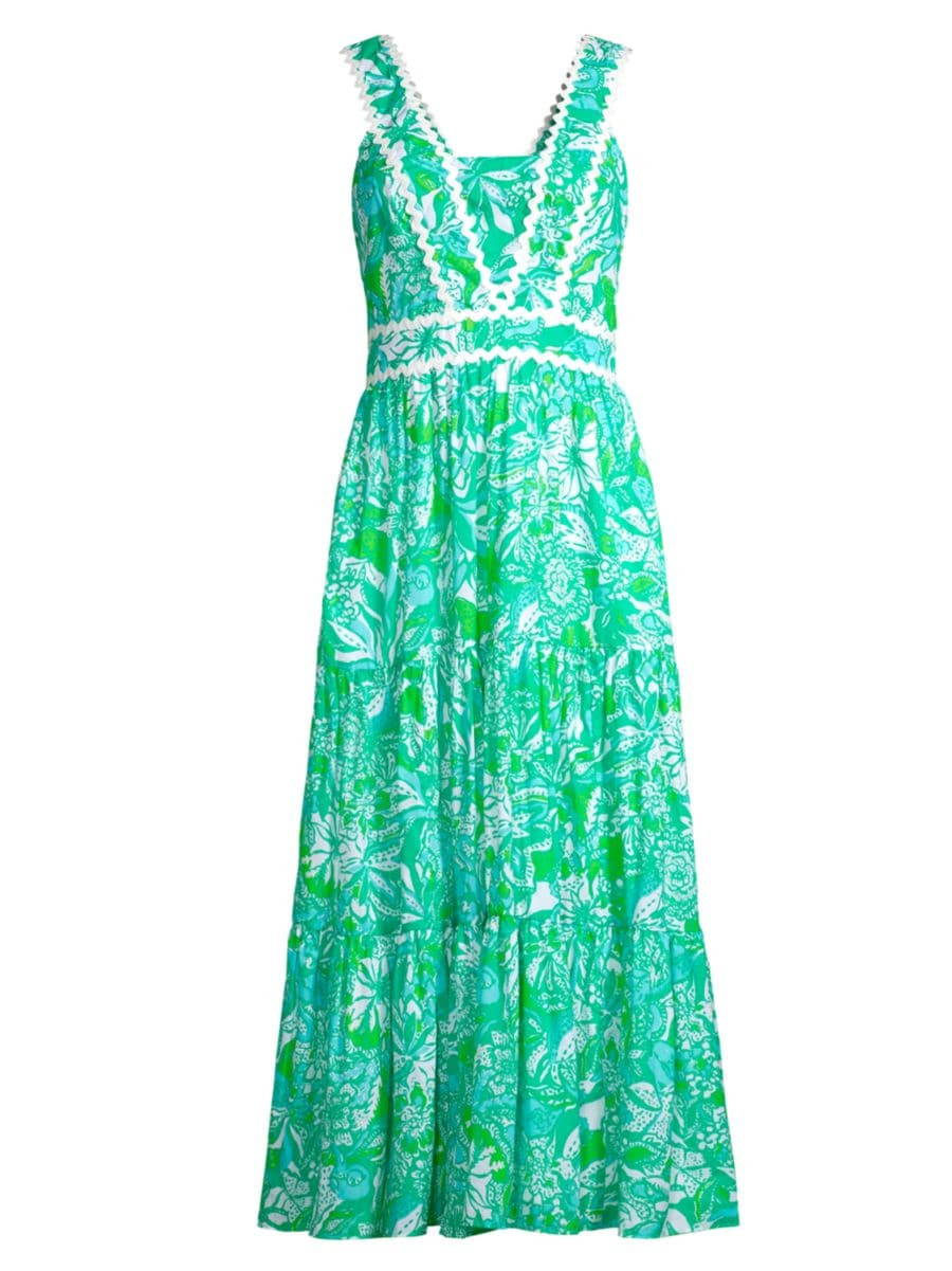 Pollie Floral Cotton Midi-Dress | Saks Fifth Avenue