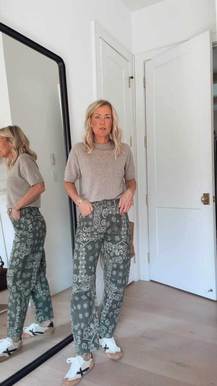 These pants are the new trend and I think they’re so fun! I had to grab them in green too. 
Top: small
Pants: small

#LTKootd #LTKOver40 #LTKSeasonal