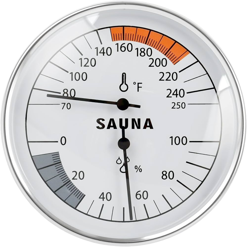 Sauna Thermometer Fahrenheit and Hygrometer 2-in-1 - Precise Indoor Humidity Temperature Monitor ... | Amazon (US)