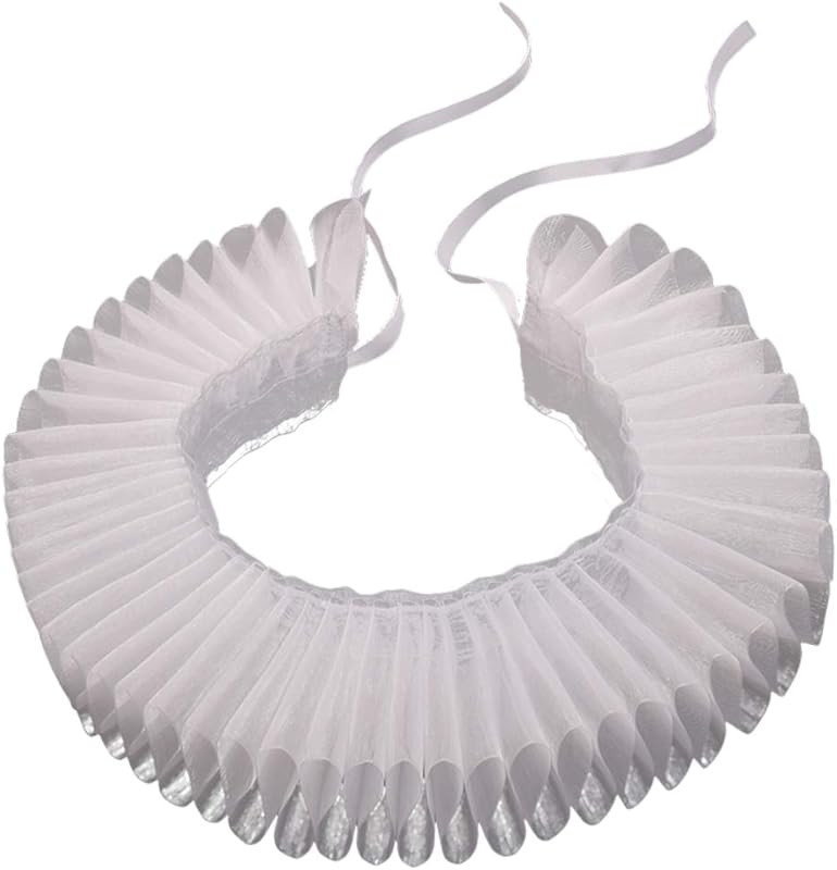 GRACEART Elizabethan Dickens Ruff Neck Clown Collar Elizabeth Wrist Ruffs Ruffle Cuff Arm Bands | Amazon (US)