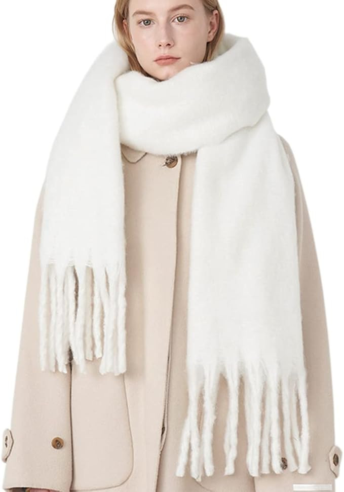 Large Chunky Scarf Oversized Fluffy Scarves Blanket Big Wool Thick Winter Warm | Amazon (US)