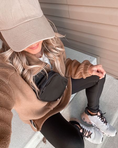 Cozy Athleisure Style | Lululemon Black Belt Bag Large | ON Running Shoes (soooo comfortable) | Dad hat (ball cap) | Cozy Sherpa Pullover (50% off right now) | Affordable Faux Leather Leggings

#LTKitbag #LTKunder50 #LTKstyletip