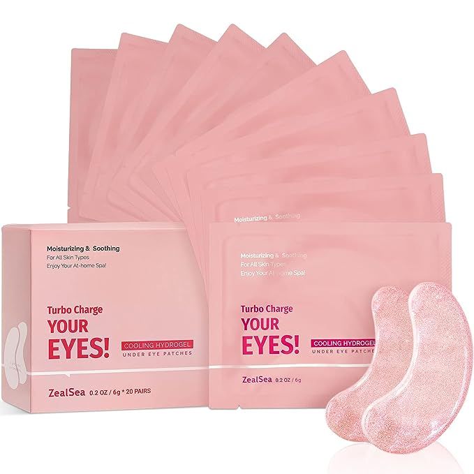 ZealSea 20 Pairs Under Eye Masks for Dark Circles and Puffy Eyes - Hydrating Eye Patches, Gel Eye... | Amazon (US)