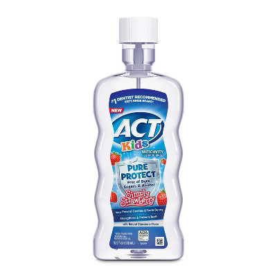 ACT Kids' Pure Protect Strawberry Anticavity Fluoride Mouthwash - 16.9 fl oz: Dye-Free, Sugar-Free, Contains Fluoride | Target