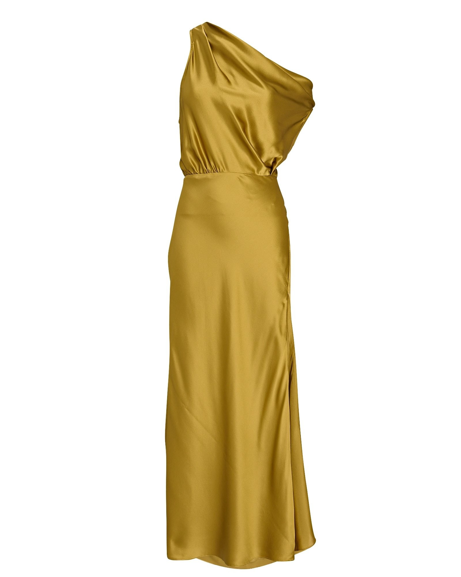 Off-The-Shoulder Silk Maxi Dress | INTERMIX