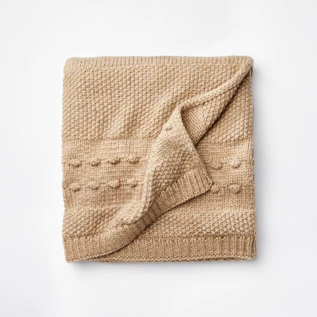 Bobble Striped Knit Throw Blanket Neutral - Threshold™ designed with Studio McGee | Target