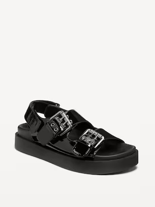 Faux-Leather Chunky Buckle Sandals | Old Navy | Old Navy (US)