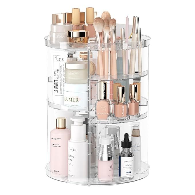 Rotating Makeup Organizer, DIY 8 Adjustable Layers Spinning Skincare Organizer, Cosmetic Display ... | Amazon (US)