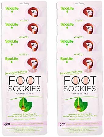SpaLife Invigorating Spearmint & Tea Tree Oil Foot Sockies (8 Ct) | Amazon (US)