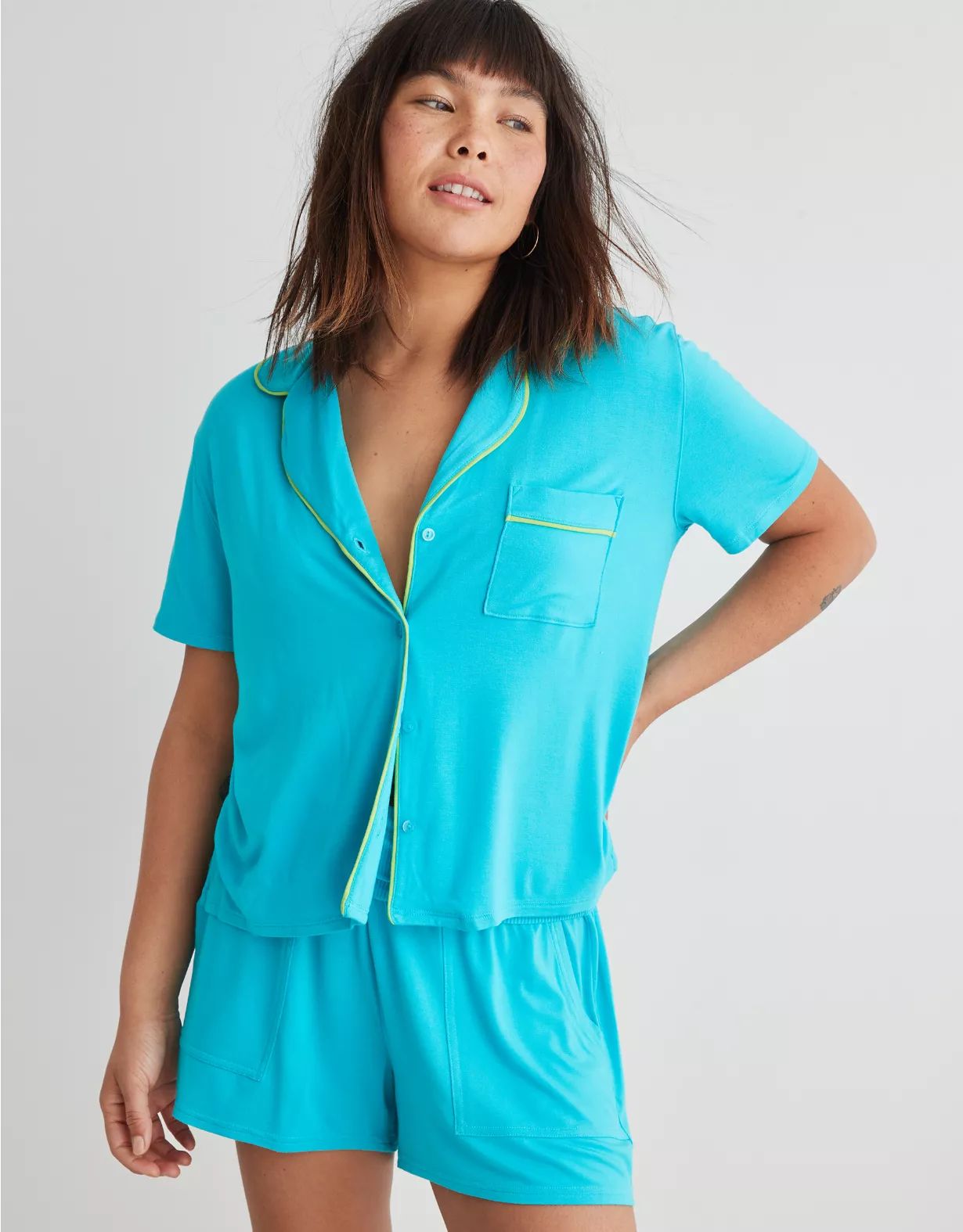 Aerie Real Soft® Short Sleeve Pajama Shirt | Aerie