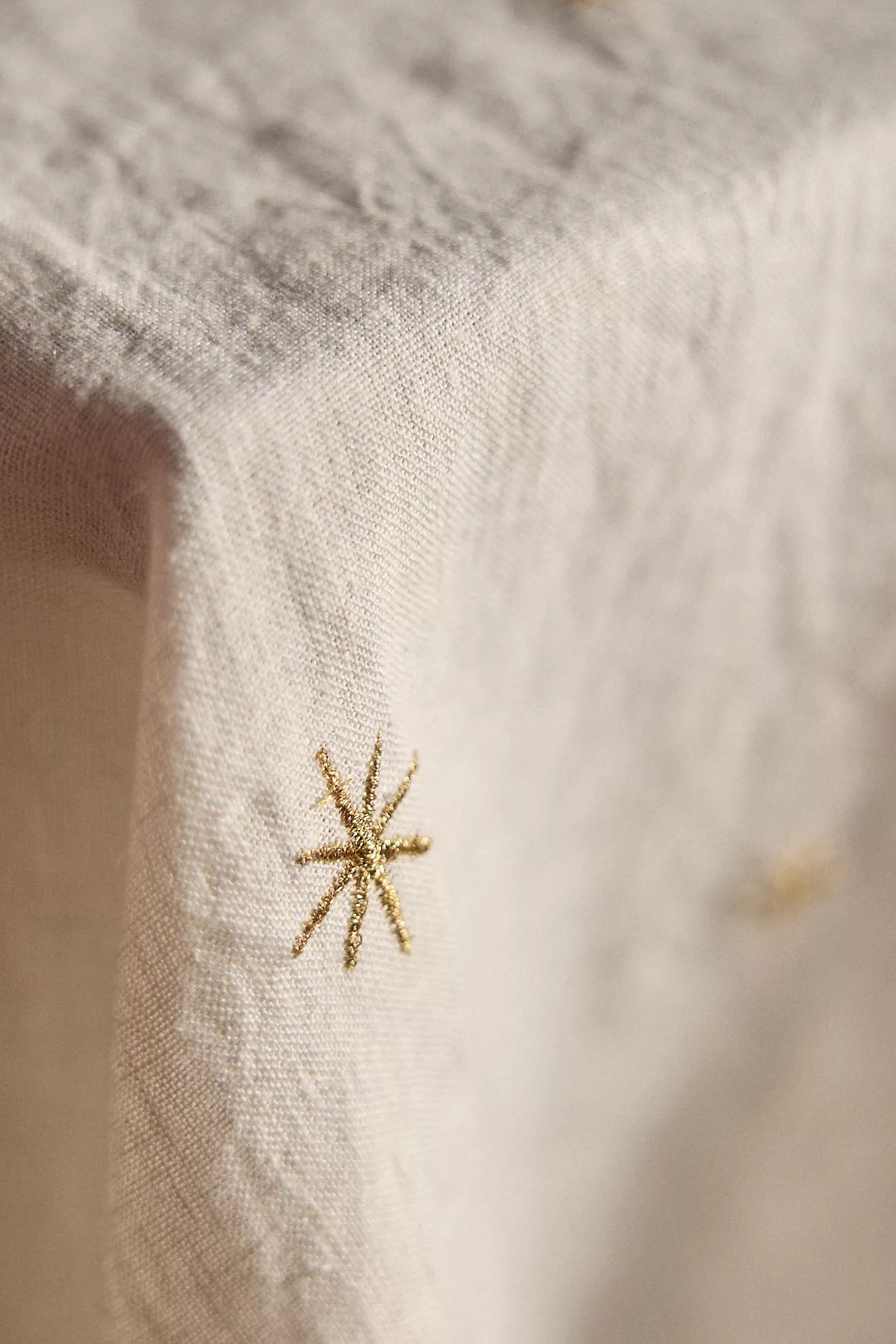 Star Embroidered Linen Tablecloth | Anthropologie (US)
