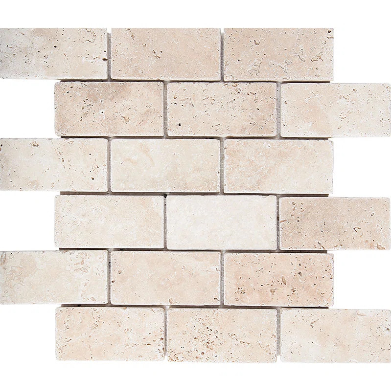 Ivory 2" x 4" Travertine Brick Joint Mosaic Wall & Floor Tile | Wayfair North America