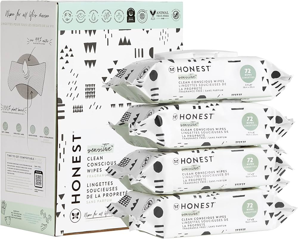 The Honest Company Clean Conscious Wipes | 99% Water, Compostable, Plant-Based, Baby Wipes | Hypo... | Amazon (US)