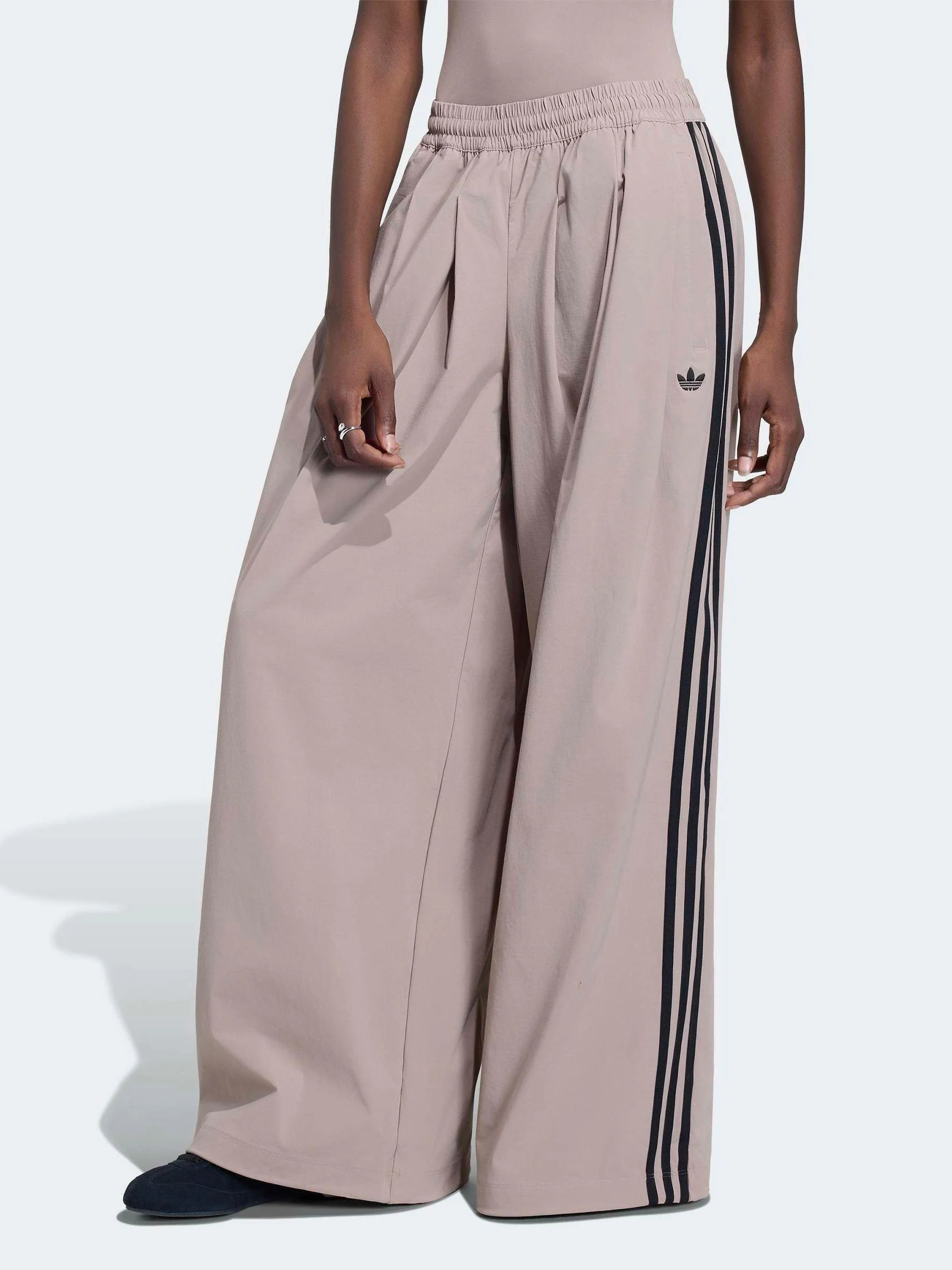 adidas originals adidas Originals Brown Pleated Trackpant Trousers | Next US