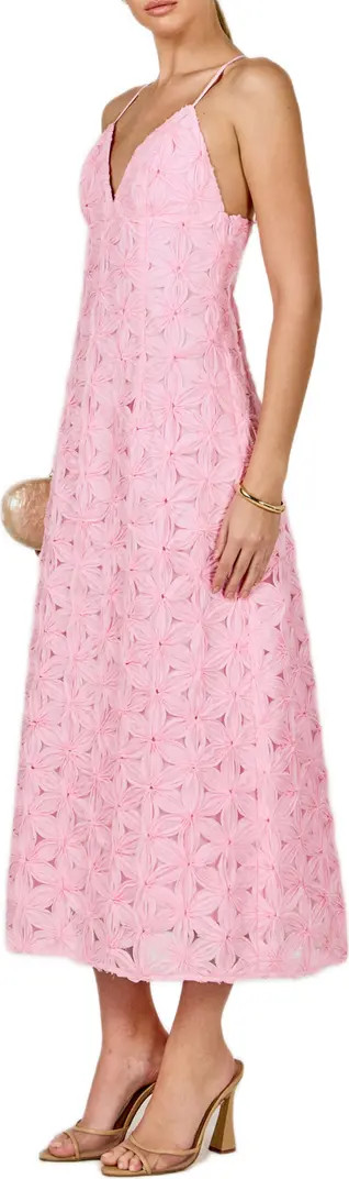 Endless Rose Textured Floral Midi Dress | Nordstrom | Nordstrom