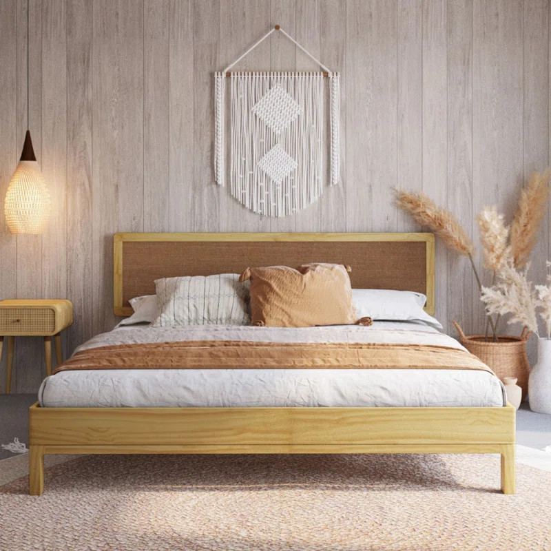 Anspach Nipe Solid Wood Platform Bed with Headboard, Bohemian Bed Frame | Wayfair North America