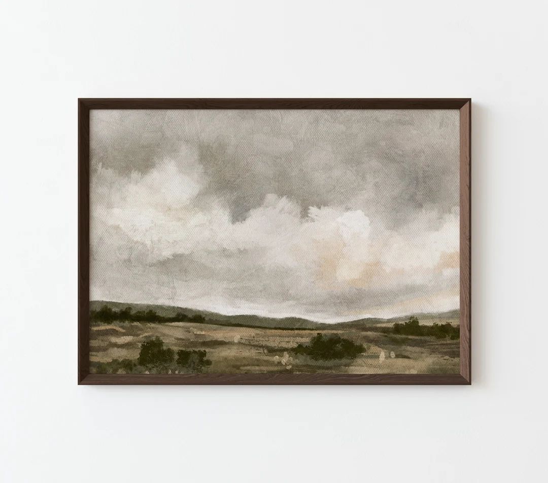 Muted Landscape Printable Wall Art, Neutral Landscape Print, Earthy Natural Landscape Painting, V... | Etsy (US)