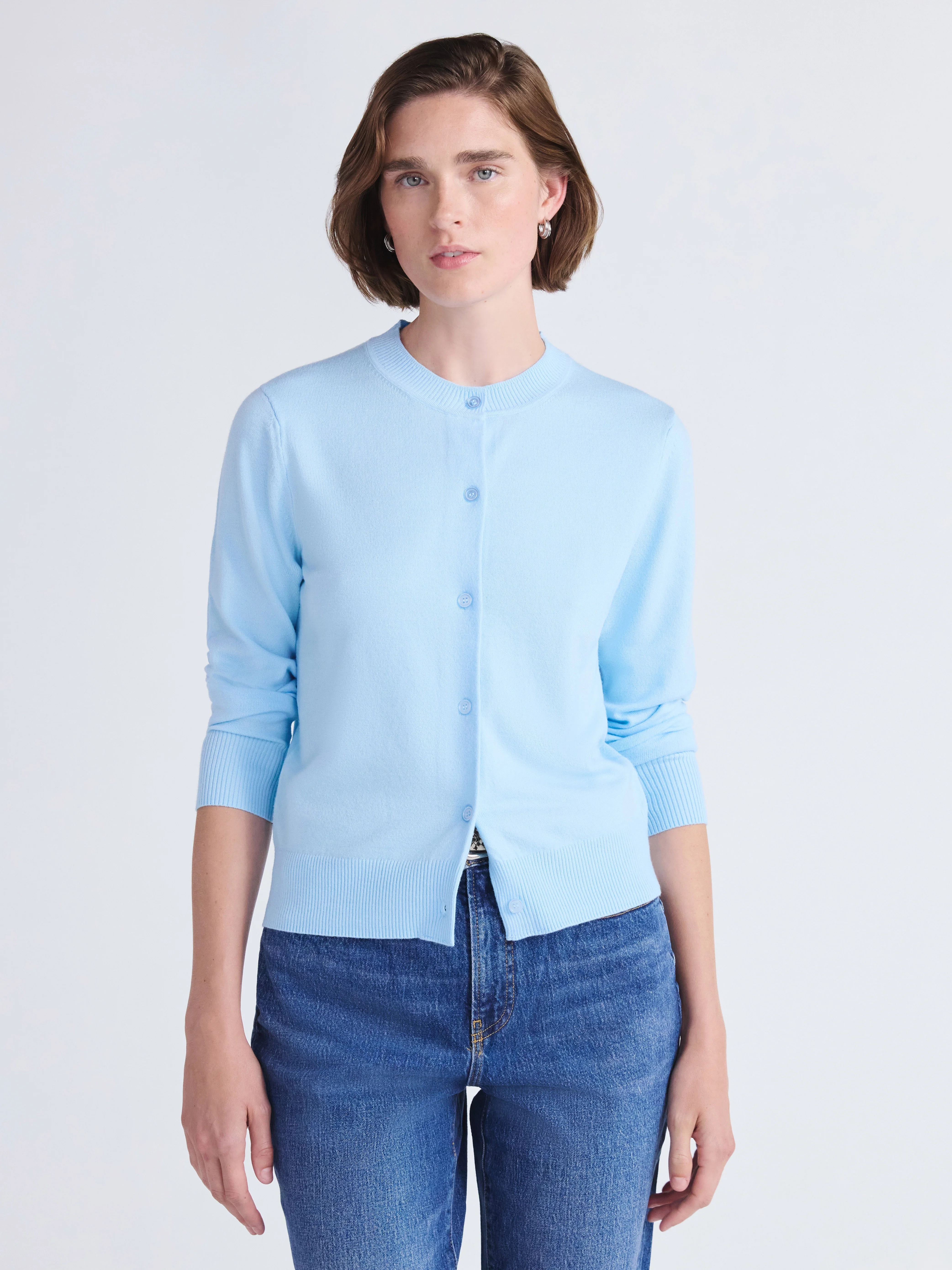 Free Assembly Women's Cozy Yarn Classic Cardigan Sweater, Midweight, Sizes XS-4X | Walmart (US)