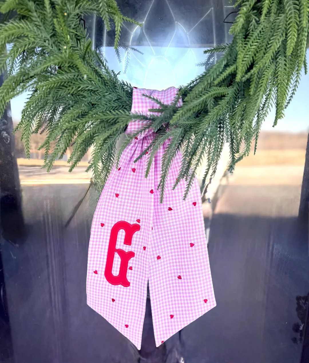 Monogram Valentines Wreath Sash Custom Applique Initial | Etsy (US)