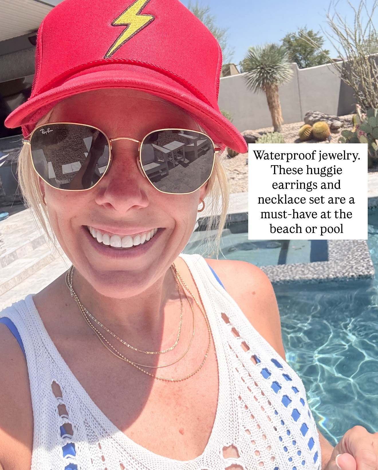 Waterproof jewelry necklaces and earrings 

#LTKSwim #LTKSeasonal #LTKTravel