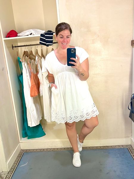 I love a good white dress and this Anthropologie dress is a good one! It is a cotton material, it runs TTS (I’m wearing a medium), it comes in one other color and it’s super cute dressed up or down! 

#LTKstyletip #LTKxAnthro #LTKsalealert